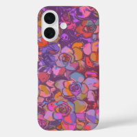 Botanical Flower Illustration Pattern in Purple