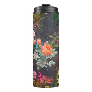 Botanical flower seamless pattern thermal tumbler