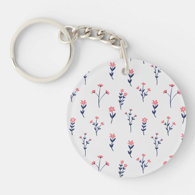 Botanical Flower Spring Floral Acrylic Keychain (Front)