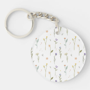  Botanical Flower Spring Floral Acrylic Keychain