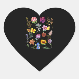 botanical flower wildflower farmer market gardene heart sticker