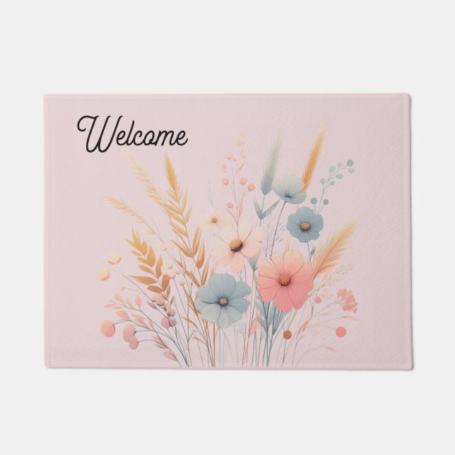 Botanical Flowers and Grasses  Doormat (Front)