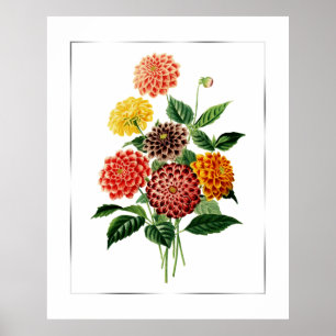 Botanical Flowers Bouquet Poster