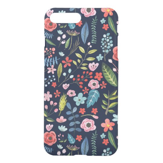 Botanical Flowers & Leafs Pattern iPhone 8 Plus/7 Plus Case