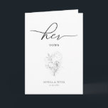 Botanical Foliage Illustration Her Vows Card<br><div class="desc">Designed to coordinate with our Botanical Floral Illustration, this customizable matching her vows card features soft elegant illustrations of botanical flowers and foliage. This is a classic and poetic sketch wedding collection, suitable for any wedding theme and season. For more advanced customisation of this design, e.g. changing layout, font or...</div>