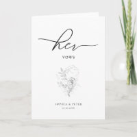 Botanical Foliage Illustration Her Vows Card