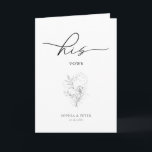 Botanical Foliage Illustration His Vows Card<br><div class="desc">Designed to coordinate with our Botanical Floral Illustration, this customizable matching his vows card features soft elegant illustrations of botanical flowers and foliage. This is a classic and poetic sketch wedding collection, suitable for any wedding theme and season. For more advanced customisation of this design, e.g. changing layout, font or...</div>