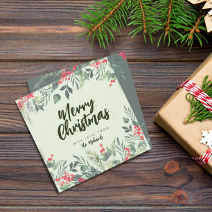 Botanical Foliage-themed Christmas Dinner Party  Holiday Card