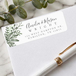 Botanical Foliage Wedding  Return Address