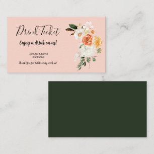 Botanical Forals Drink Ticket Enclosure Card