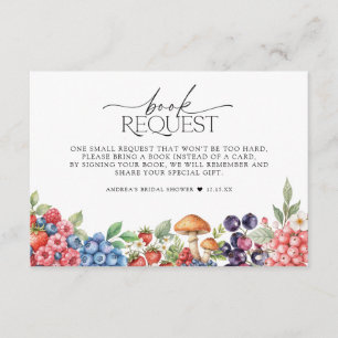 Botanical Forest Berries Baby Shower Book Request Enclosure Card
