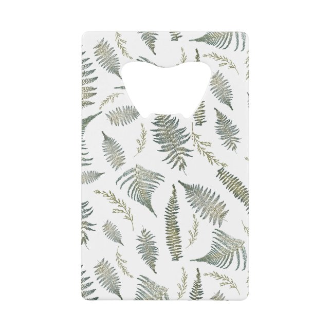 Botanical Forest Ferns Pattern 1.0 Credit Card Bottle Opener (Front)