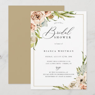 Botanical Forest Floral Bridal Shower Invitation