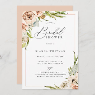 Botanical Forest Floral Bridal Shower Invitation