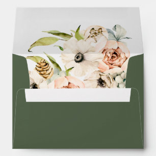 Botanical Forest Floral Green Return Address Envelope