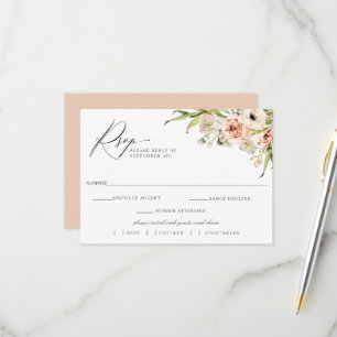 Botanical Forest Floral Wedding RSVP Meal Choice