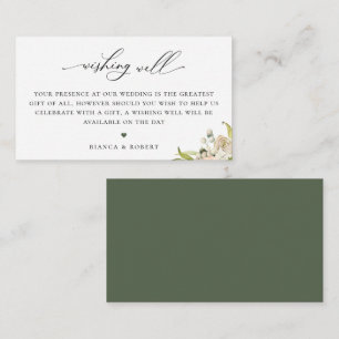 Botanical Forest Floral Wedding Wishing Well Enclosure Card