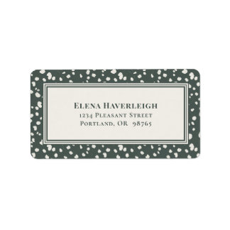 Botanical Forest Green Wildflower Lunaria Custom Label