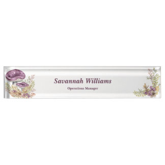 Botanical Forest Personalized Desk Nameplate