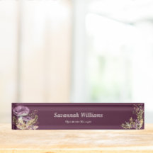 Botanical Forest Personalized Desk Nameplate