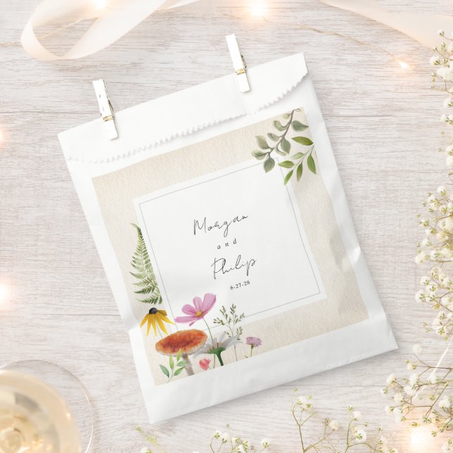 Botanical Forest Wedding Napkins Favour Bag (Clipped)