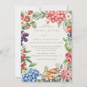 Botanical Forest Wildflower Wedding Invitation