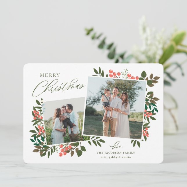 Botanical Frame Christmas Card (Standing Front)