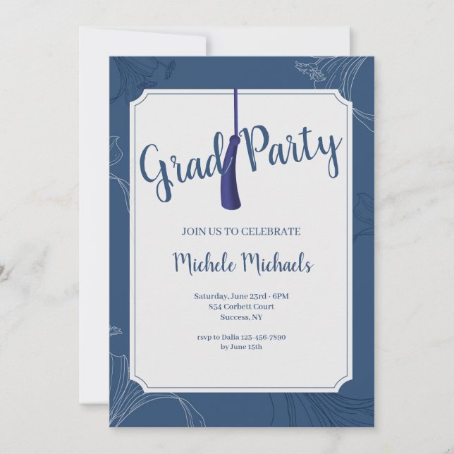 Botanical Frame Graduation Invitation (Front)