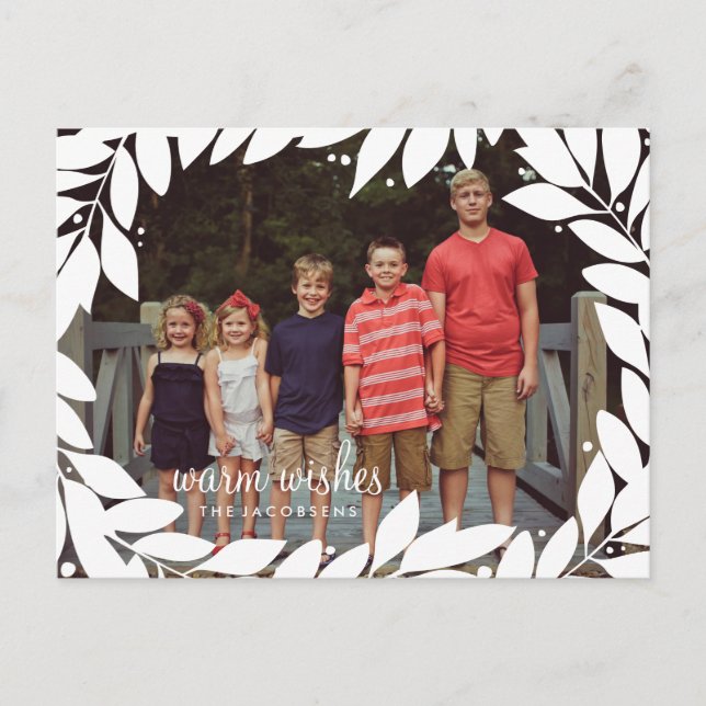 Botanical Frame Holiday Postcard (Front)