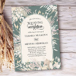 Botanical Framed Arch Sage Green Wedding Reception Invitation<br><div class="desc">Botanical wedding reception only invitation in a duet of sage green and almond, to complement your wedding colour theme. A watercolor design featuring a trendy arch, decorated with leaves and foliage in shades of cream blush palomino wheat almond. Elegant, leafy design with modern styling and a gentle, natural colour palette....</div>