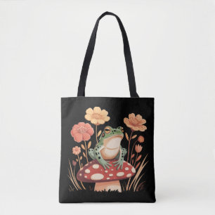 Botanical Frog Lovers Gifts Floral Flower Nature Tote Bag