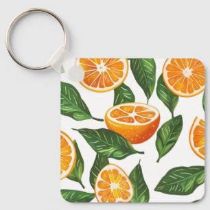 Botanical Fruit Orange Citrus Seamless Keychain