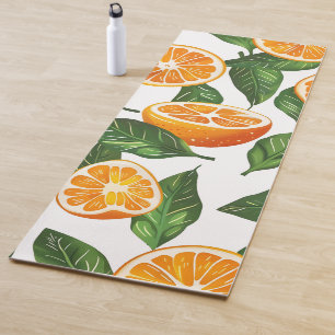 Botanical Fruit Orange Citrus Seamless Pattern Yoga Mat