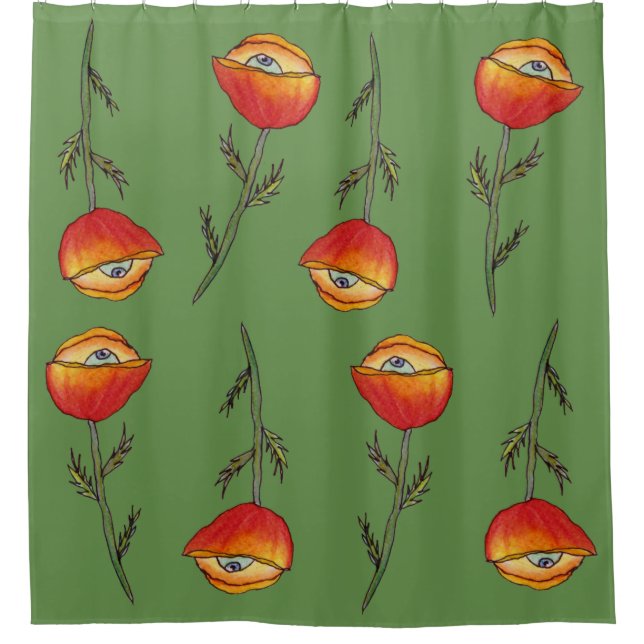 Botanical Funny Art  Shower Curtain (Front)