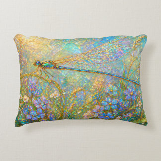 Botanical Garden Acrylic Landscape Painitng Accent Pillow