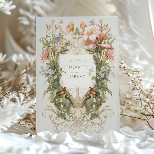 Botanical Garden Art Nouveau Wedding Invitation (Creator Uploaded)