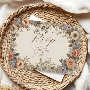 Botanical Garden Art Nouveau Wedding RSVP Card