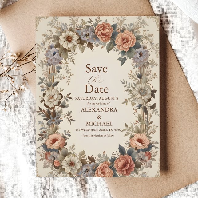 Botanical Garden Art Nouveau Wedding Save The Date (Creator Uploaded)