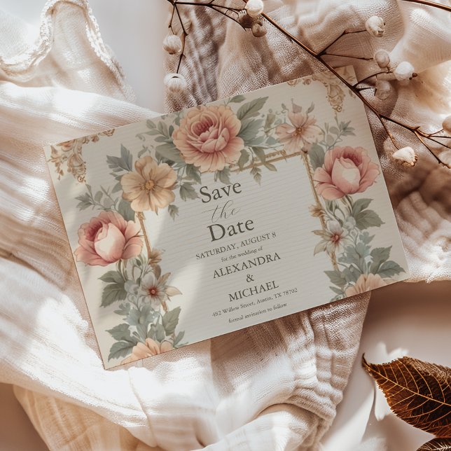 Botanical Garden Art Nouveau Wedding Save The Date (Creator Uploaded)
