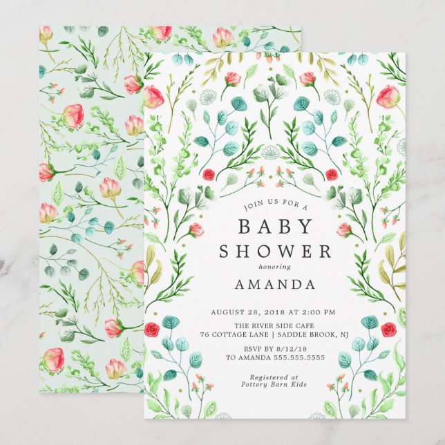 Botanical Garden Baby Shower Invitation (Front/Back)