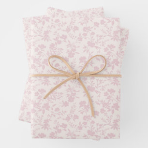Botanical Garden Blush Pink - Neutral  Wrapping Paper Sheet