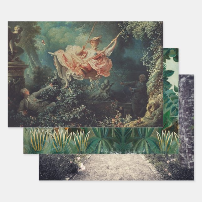 Botanical Garden Decoupage Heavy Weight 3-Set Wrapping Paper Sheet (Set)
