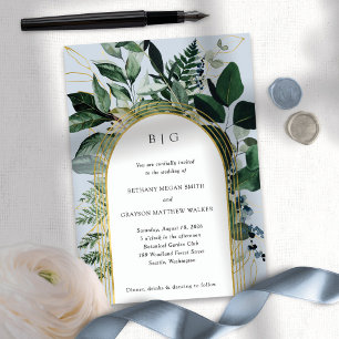 Botanical Garden, Dusty blue, Greenery Modern  Invitation