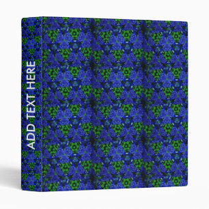Botanical Garden Flower Blue & Green Kaleidoscope Binder