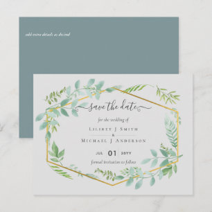 Botanical Garden Leaves Greenery Wedding Postcard