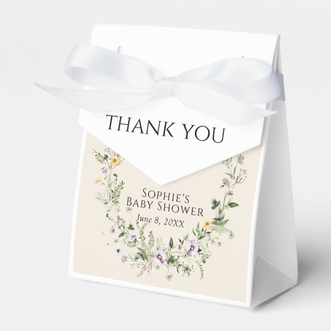 Botanical Garden Little One In Bloom Baby Shower Favor Box (Front Side)