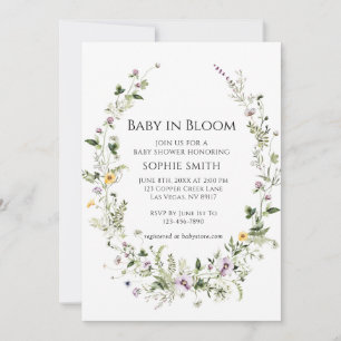 Botanical Garden Little One In Bloom Baby Shower Invitation