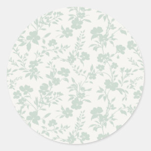 Botanical Garden Muted Sage - Neutral Classic Round Sticker
