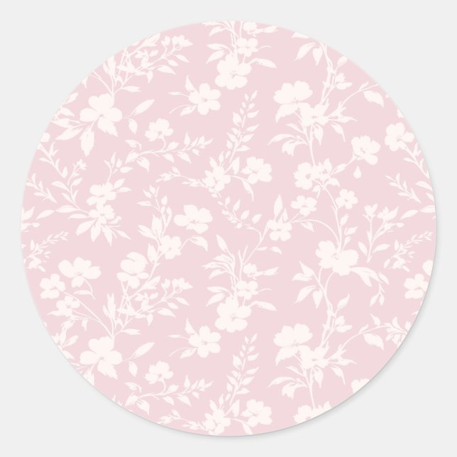 Botanical Garden Neutral - Blush Pink Classic Round Sticker (Front)