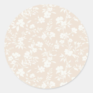 Botanical Garden Neutral - Soft Linen Classic Round Sticker